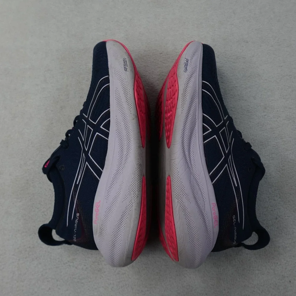 ASICS Gel Nimbus 25 Womens 7 Running Shoes Navy Pink PureGEL FF Blast Gym